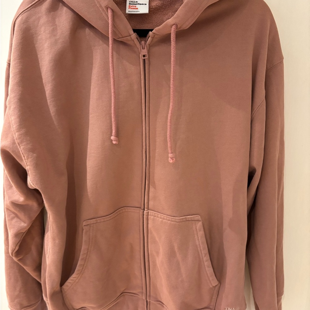 Pink Zip-Up Hoodie Aritzia TNA